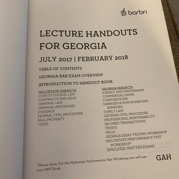 New! Georgia Barbri Lecture Handouts July 2017/18 - Picture 4 of 6